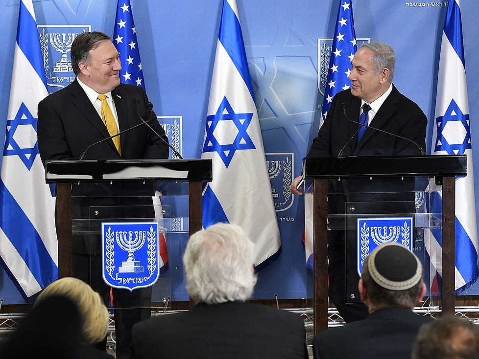 Trumpův ministr zahraničí Mike Pompeo v Izraeli