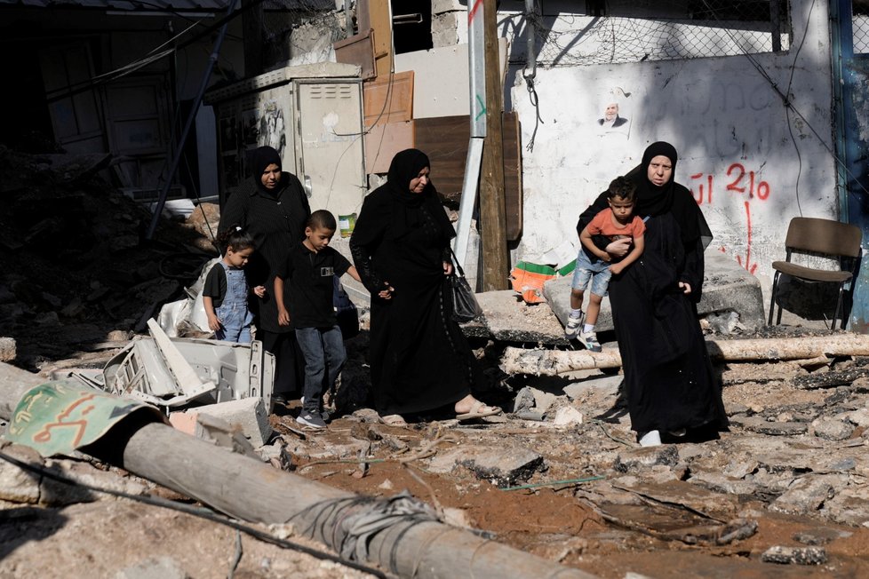 Následky izraelského útoku na uprchlický tábor Nur Shams na Západním břehu (20.10.2023)