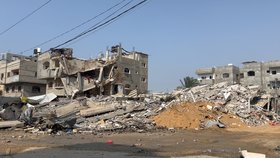 Následky izraelského protiúderu na město Gaza