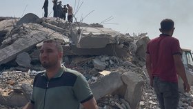 Následky izraelského protiúderu na město Gaza