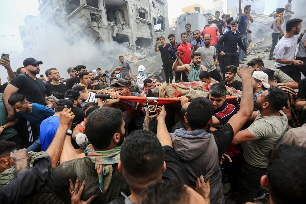 Následky izraelského protiúderu na město Gaza.
