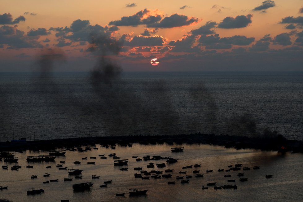 Izraelský úder na přístav v Gaze. (10.10.2023)