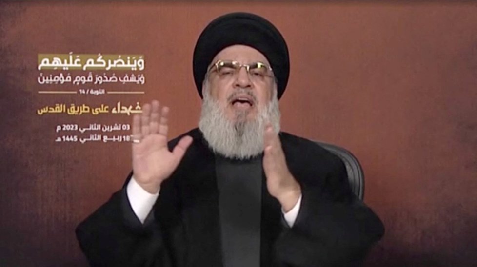 Lídr Hizballáhu Hassan Nasralláh poprvé od začátku války mezi Hamásem a Izraelem vystoupil. (3.11.2023)