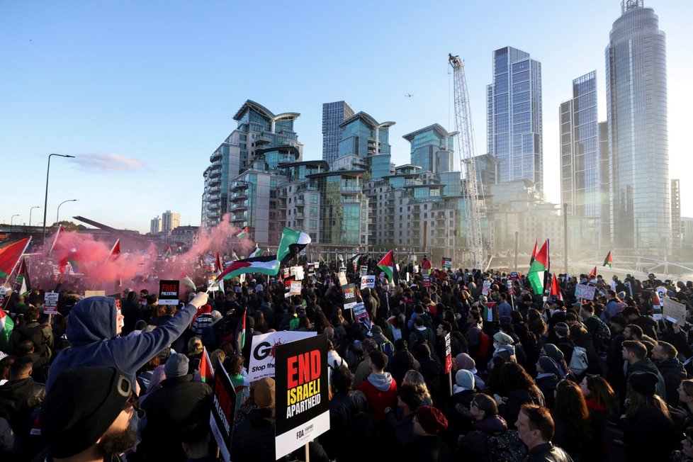 Propalestinská demonstrace v Londýně. (11.11.2023)