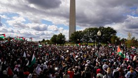 Propalestinská demonstrace v americkém Washingtonu (21. 10. 2023)