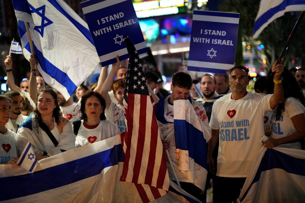 Shromáždění na podporu Izraele v americkém Las Vegas. (9.10.2023)