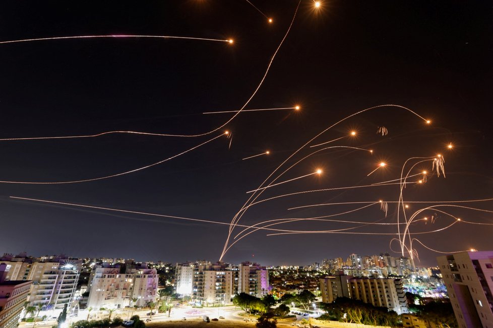 Rakety vypálené na Izrael z pásma Gazy. (9.10.2023)