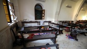 Následky po výbuchu nemocnice v Al-Ahlí (18. 10. 2023)