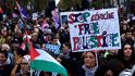 Demonstrace na podporu Palestiny v Paříži (4. 11. 2023)