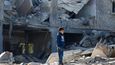 Zdevastovaný dům ve městě Rafáh v Pásmu Gazy (16. 12. 2023)
