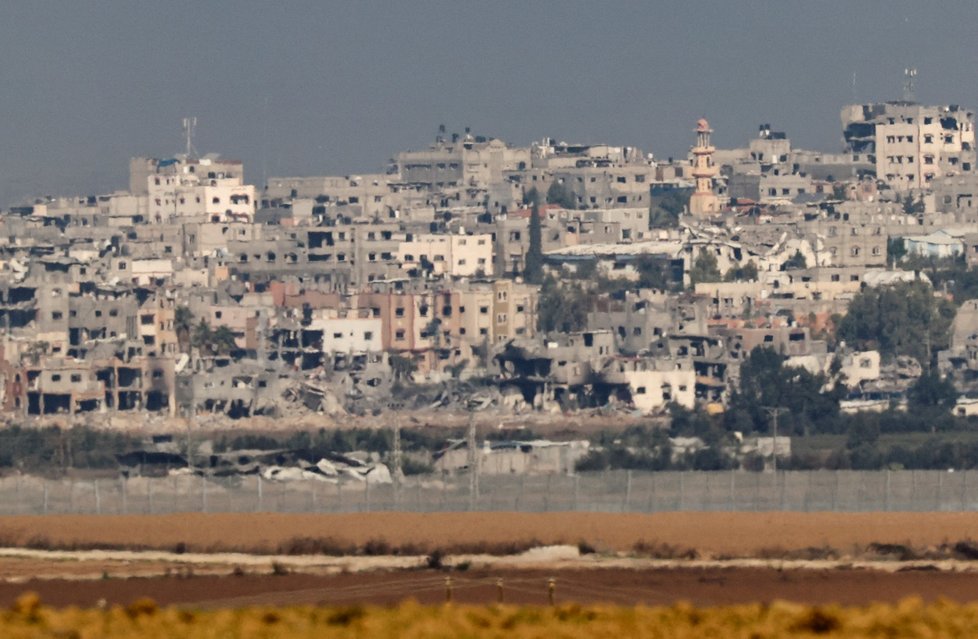 Zničené město v Pásmu Gazy