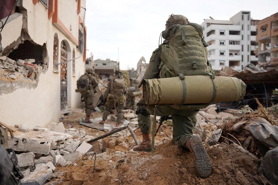 Izraelští vojáci v Pásmu Gazy (14. 12. 2023)