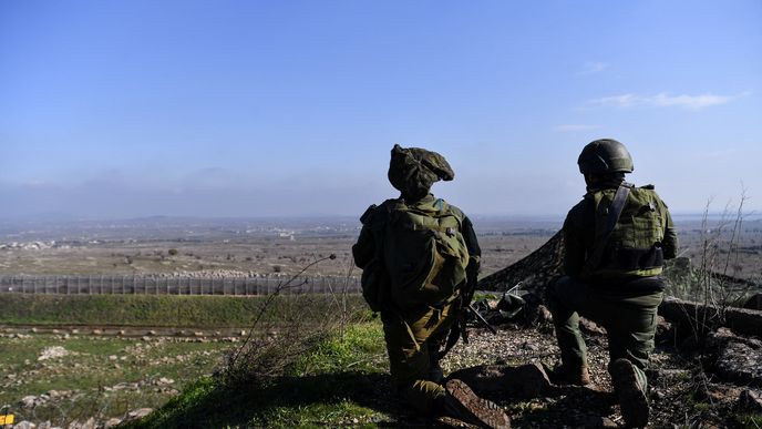 Izraelští vojáci u hranic se Sýrií (28.12.2023)