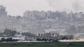 Izraelské tanky v Pásmu Gazy (29. 10. 2023)