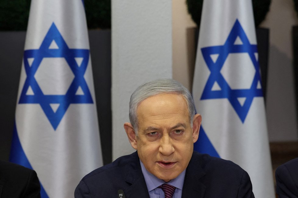 Benjamin Netanjahu v Tel Avivu (31. 12. 2023)