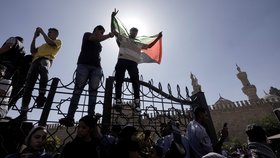 Demonstrace na podporu Palestinců v egyptské Káhiře (20. 10. 2023)