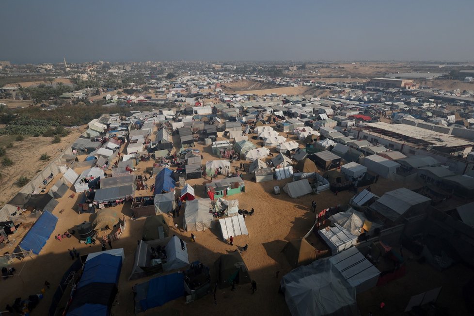 Uprchlický tábor u přechodu Rafáh (1.1.2024)