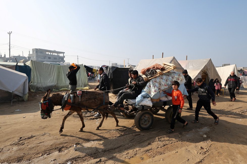 Uprchlický tábor u přechodu Rafáh (1.1.2024)