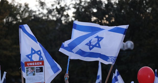 Veřejné shromáždění na podporu Izraele Společně pro Izrael, které pořádá Federace židovských obcí, 1. listopadu 2023, Praha.