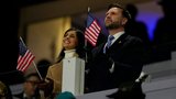 J. D. Vance na zahájení olympiády v Miláně s manželkou Ushou (6.2.2026)