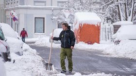 Jablonec nad Nisou zasypal sníh (10.1.2018)