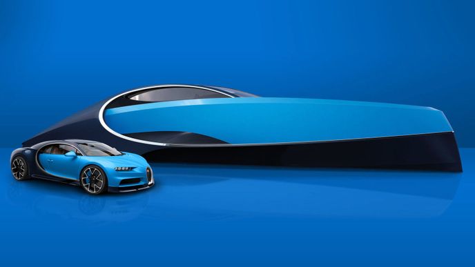 Bugatti Chiron bude mít větší sestru. Luxusní loď se salonkem i ložnicí