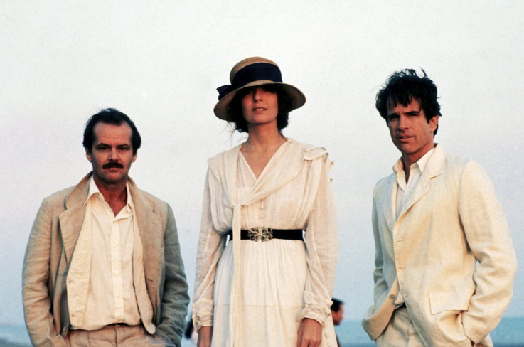 Jack Nicholson, Diane Keaton a Warren Beatty ve filmu Rudí (1981)
