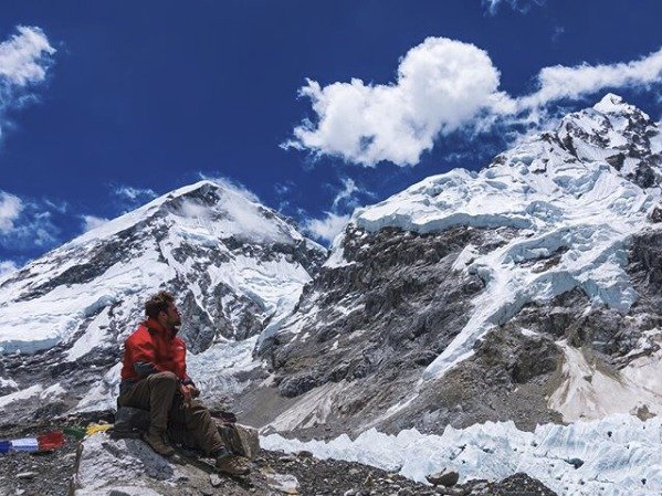 Jacob Laukaitis těsně pod vrcholem Mt. Everestu