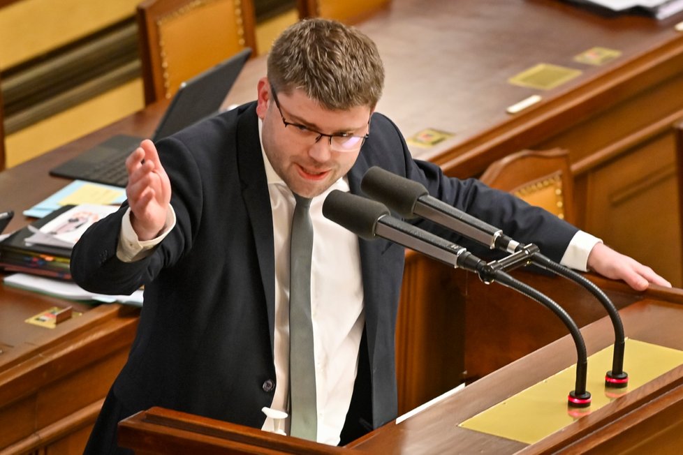 Předseda klubu TOP09 Jan Jacob v Poslanecké sněmovně (26.4.2022)