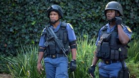 Policie před domem blízkých prezidenta Jihoafrické republiky Jacoba Zumy