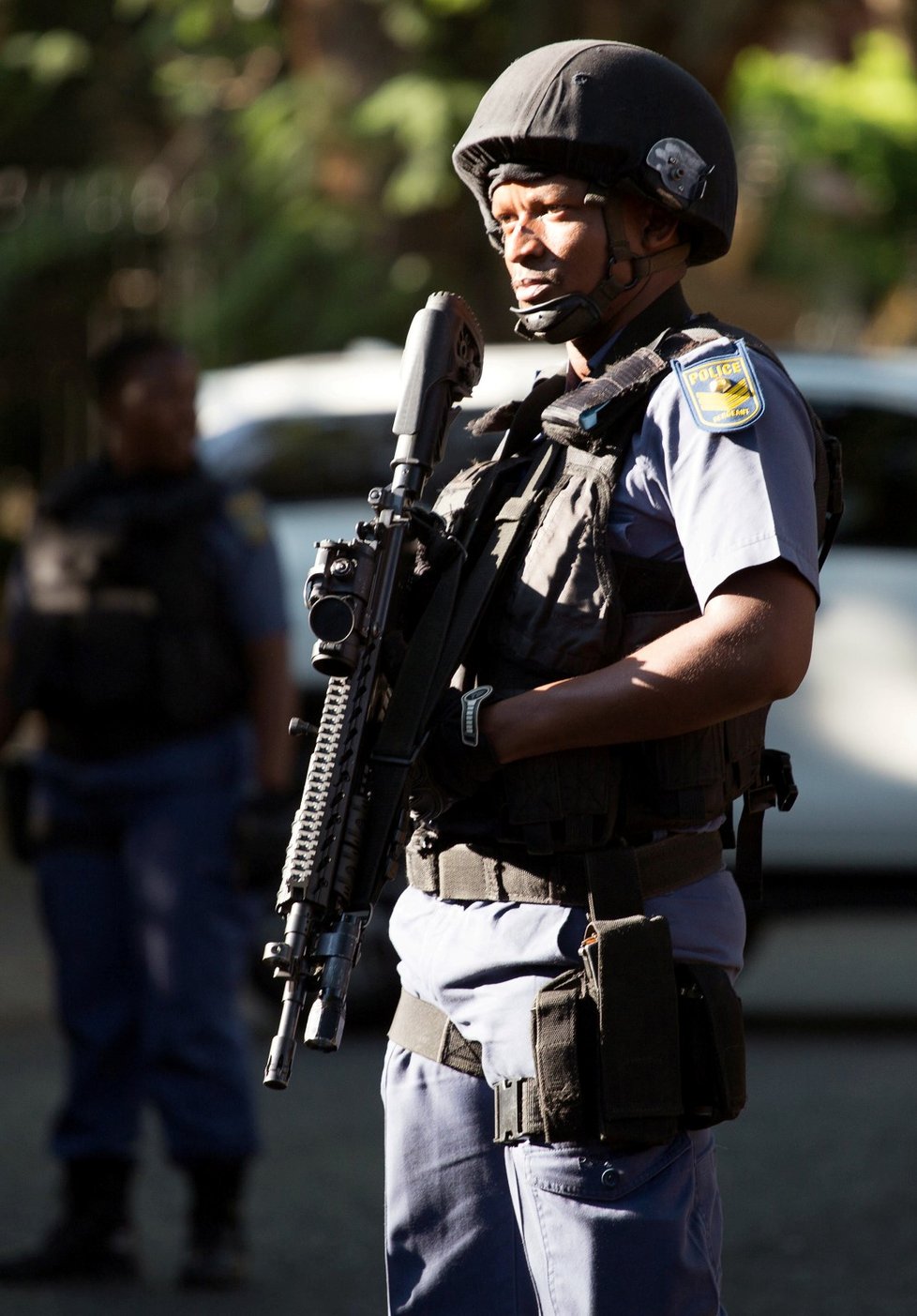 Policie před domem blízkých prezidenta Jihoafrické republiky Jacoba Zumy