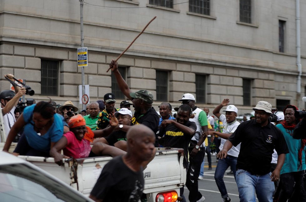 Protesty proti prezidentovi Jihoafrické republiky Jacobu Zumovi (únor 2018).
