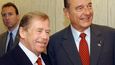 2002 - Chirac a jeho český protějšek Václav Havel na pražském summitu NATO