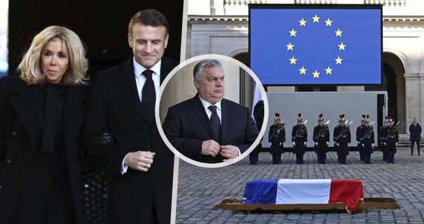 Macron s Brigitte na pohřbu otce eura Delorse (†98): Loučili se s ním i špičky EU či Orbán