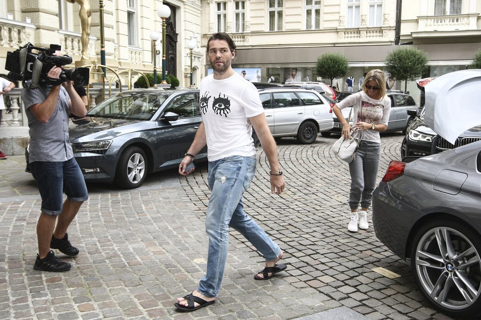 Jaromír Jágr a Veronika Kopřivová dorazili na festival v Karlových Varech.