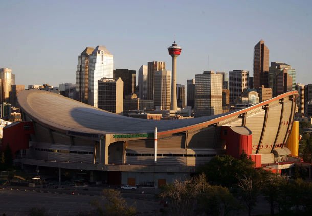 Slavná hokejová hala Calgary, kde Jaromír Jágr hraje