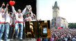 Oslavy titulu mistrů světa se po přivítání na Staroměstském náměstí protáhly až do ranních hodin