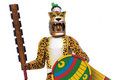 Vystřihovánka papírové figurky aztéckého jaguářího válečníka v časopisu ABC