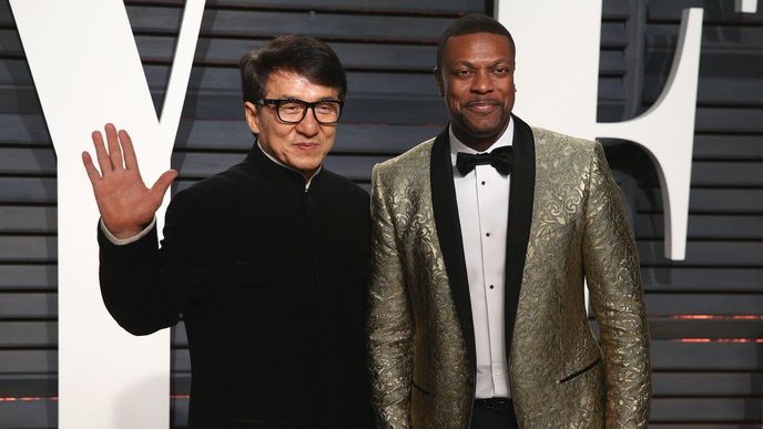 Jakcie Chan a Chris Tucker v roce 2017 na Vanity Fair Oscar Party Jakcie Chan a Chris Tucker v roce 2017 na Vanity Fair Oscar Party