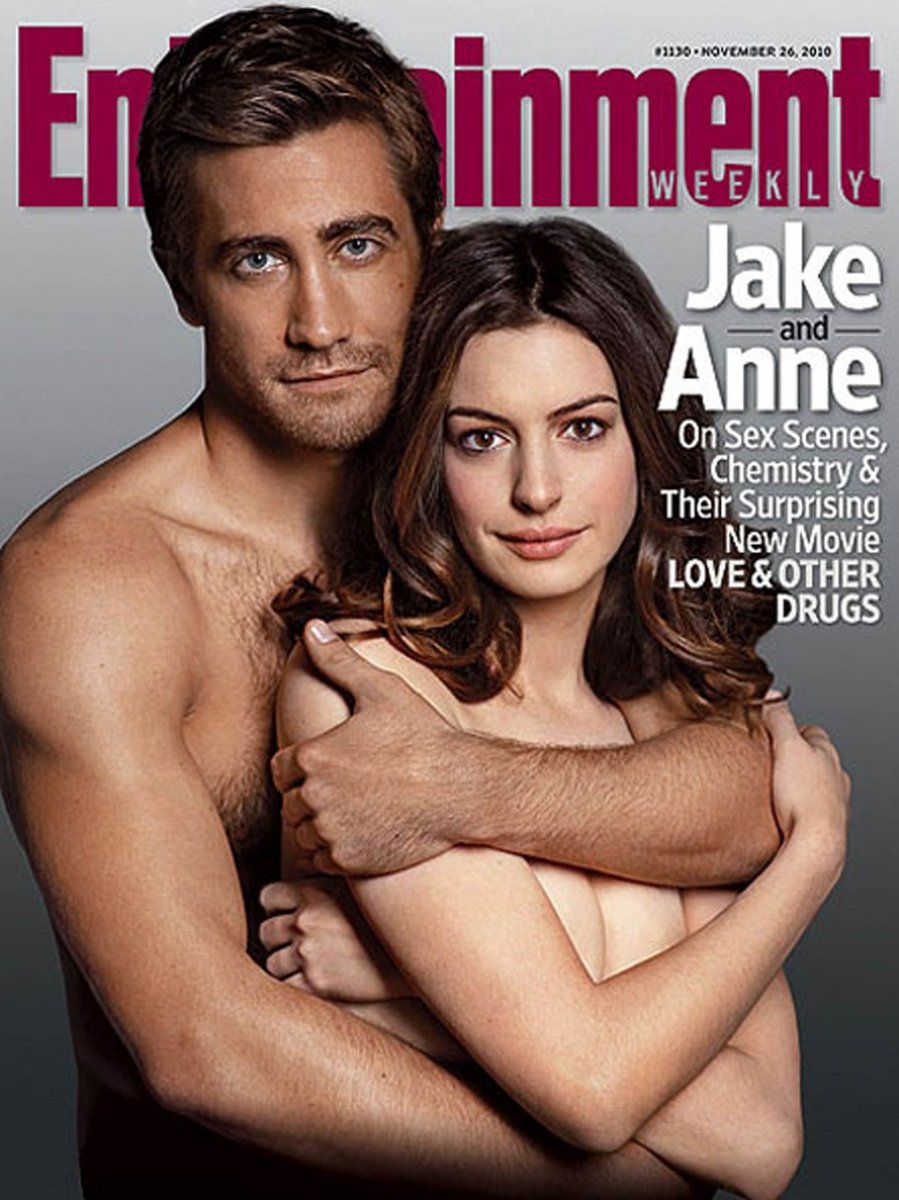Jake Gyllenhaal a Anne Hathaway jsou splolu nafocení pro titulku magazínu Entertainment.