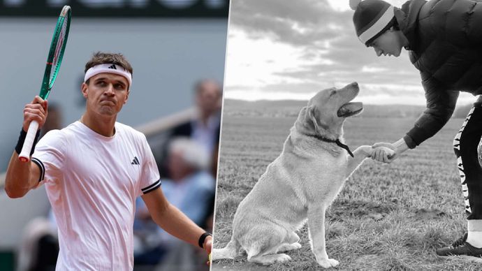 Tenista Jakub Menšík přišel o svého čtyřnohého parťáka.