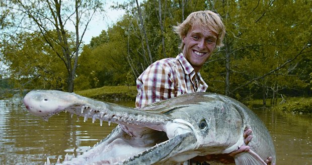 Jakub Vágner s aligátoří rybou