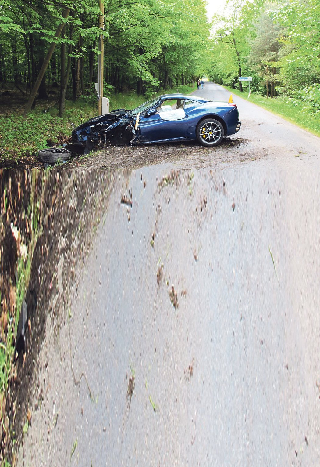 Hokejista Jakub Voráček nezvládl předjet nákladní vůz a zdemoloval své luxusní ferrari za 3,75 milionu korun