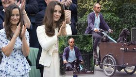 Bratr Kate a Pippy jezdí po Londýně se všemi svými pejsky na kole...