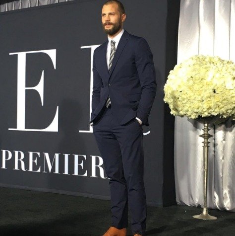 Jamie Dornan na premiéře Padesáti odstínů temnoty v Los Angeles