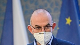 Ministr zdravotnictví Jan Blatný vystoupil v Praze na tiskové konferenci po mimořádném jednání vlády (19. 2. 2021)