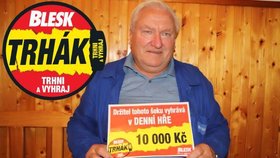 Jan Brož (70) z Kostic získal 10 000 Kč v DENNÍ HŘE Trháku: Sjede se rodina, budou hody! Dobré jídlo, kvalitní slivovička