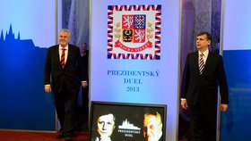 Jan Fischer a Miloš Zeman ještě jako volební rivalové