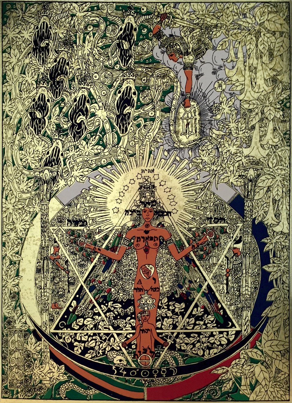Ve svých obrazech Jan Hachran originálně balancuje mezi mystikou, esoterikou, náboženskými a mýtickými výjevy.