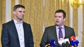 Jan Hamáček a Jiří Zimola se po zvolení ČSSD sešli poprvé s Andrejem Babišem (21.2.2018)